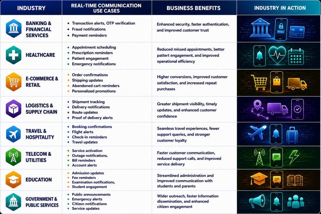 Industry Benefiting from real time engagement